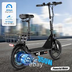 Adult Electric Scooter with Seat 750W 30 Miles Range Commuter Folding E-Scooter\