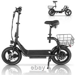 Adult Electric Scooter with Seat 750W 30 Miles Range Commuter Folding E-Scooter\