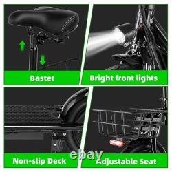 Adult Electric Scooter with Seat 750W 30 Miles Range Commuter Folding E-Scooter\