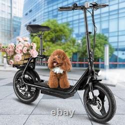 Adult Electric Scooter with Seat 750W 30 Miles Range Commuter Folding E-Scooter\