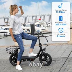 Adult Electric Scooter with Seat 750W 30 Miles Range Commuter Folding E-Scooter\