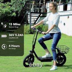 Adult Electric Scooter with Seat 750W 30 Miles Range Commuter Folding E-Scooter\