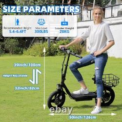 Adult Electric Scooter with Seat 750W 30 Miles Range Commuter Folding E-Scooter\