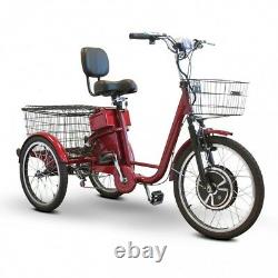Adult Electric Tricycle Ebike Motorized Pedaling Scooter 3 Wheel Bicycle Cruiser