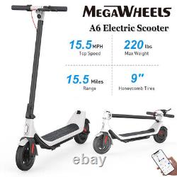 Adult Foldable Electric Scooter 15.5mph Max Speed 9 Tires 25KM Range +App