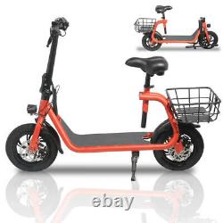 Adult Folding Electric Scooter Electric Bike Moped Commuter Outdoor Red withSeat