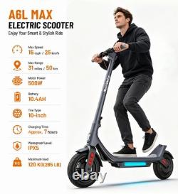 Adults Electric Scooter 31 Miles 25km/h 10 Tires 500W 10.4AH for Commuting