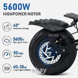 Adults Electric Scooter Folding Dual Motor 5600W 60V 38AH 12 Road Tires 50MPH