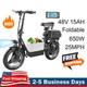 Adults Electric Scooter with Box 650W Motor 14 Tire 48V 15AH 25MPH 32Miles Range
