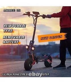 Andbee D5 Electric Scooter 12-in Road Tires With Seat 5000w Dual Motor 50MPH Sport