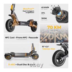 Ausom Gosoul 2 Electric Scooter, 1100W Motor, 44 Mile Long Range Folding E Scooter