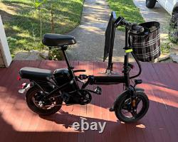 Black Folding Seated Elec. Scooter 500W with Front Basket for Adults