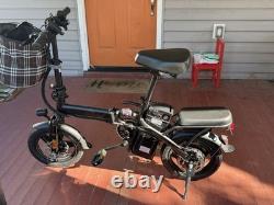 Black Folding Seated Elec. Scooter 500W with Front Basket for Adults
