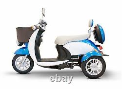 Blue & White EWheels EW-11 Sport Electric Scooter, 3 Wheels, 18 mph, 2 Riders