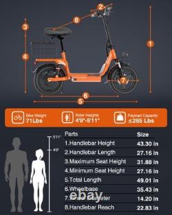 Bodywel 14'' Electric Scooter with Seat 48V 13Ah 1000W 20Mph E-Scooter Adults US