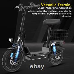 Bodywel Electric Scooter with Seat 48V 13Ah 20Mph E-Scooter for Adults 14 inch