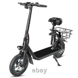 C1 Folding Electric Scooter with Seat&Basket 450W up to 22 Miles Range Commuting