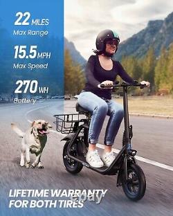 C1 Folding Electric Scooter with Seat&Basket 450W up to 22 Miles Range Commuting