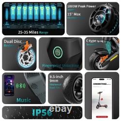 CUNFON 1000W Peak Motor 25Mph 624Wh Battery Electric Scooter for Adults&Teens