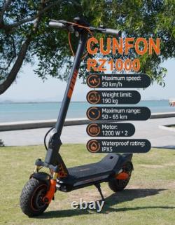 CUNFON RZ1000 Electric Scooter Adults Dual Motors 1200W2 1152Wh Battery