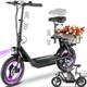 Caroma 750W Electric Seated Adult Scooter 14 Tire, 48V10A Battery 20MPH