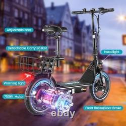 Caroma 750W Electric Seated Adult Scooter 14 Tire, 48V10A Battery 20MPH