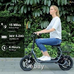 Caroma Peak 1200W Electric Scooter with Seat, 14 Fat Tire Electric Scooter Adul