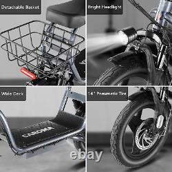 Caroma Peak 1200W Electric Scooter with Seat, 14 Fat Tire Electric Scooter Adul