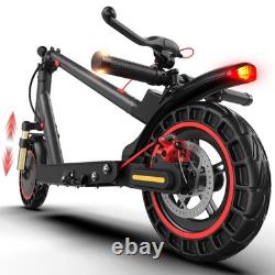 Dual Suspension Electric Scooter Adult with Turn Signal Light & Rear Disc Brake