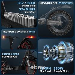 Dual Suspension Electric Scooter Adult with Turn Signal Light & Rear Disc Brake