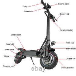 Dualmoto 2000W Off road Electric Scooter Fold Hight Speed 10inch 52V Long Range