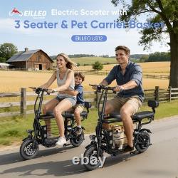 EILLEO Electric Scooter Seat for Adults 750W Motor 18.75mph 20Mile With Pet Basket