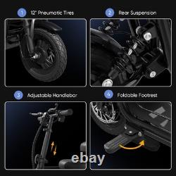 EILLEO Electric Scooter Seat for Adults 750W Motor 18.75mph 20Mile With Pet Basket