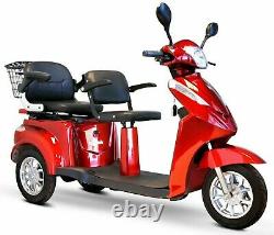 EWheels EW-66 3 Wheel RED Electric Mobility 2 Passenger Scooter 15MPH NOTAX