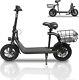 EcoSmart Metro Electric Scooter Bike Padded Seat Wide Bamboo Deck 12 Tire Moped