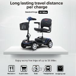 Electric Mobility Scooter Foldable Automated Power Scooter 4 Wheel Scooter Blue