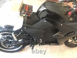 Electric Motorcycle Vehicle 5000W 72V 40AH Lithium Black Scooter