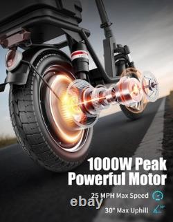 Electric Scooter 1000W 48V 15Ah 25MPH Foldable E-Scooter with Seat for Adults