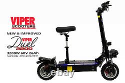 Electric Scooter 1600W X 2 = 3200W 60V 26Ah Samsung, Viper Duel New 2020 Model