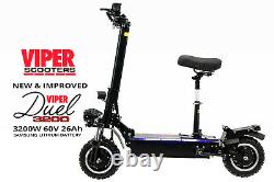 Electric Scooter 1600W X 2 = 3200W 60V 26Ah Samsung, Viper Duel New 2020 Model