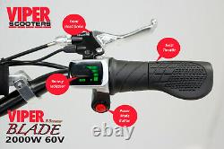 Electric Scooter 2000W 60V Viper Blade Sports New 2020 Model, Terrain Tyres. VS
