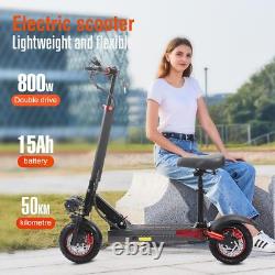 Electric Scooter 48v 800W For Adult Folding 10 Off-Road Fat Tires Fast Speed