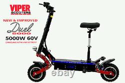Electric Scooter 5000W 60V 35AH Samsung Battery, Viper Duel New 2020 Model