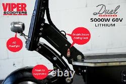 Electric Scooter 5000W 60V 35AH Samsung Battery, Viper Duel New 2020 Model