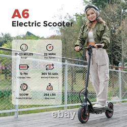 Electric Scooter 500W Foldable E Scooter 22MPH Max Speed Long Range 10'' Tires