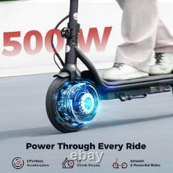Electric Scooter 500W Foldable E Scooter 22MPH Max Speed Long Range 10'' Tires