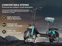 Electric Scooter Adult 1000w with Seat Basket 14 Tire Commuter Foldable e scooter