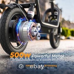 Electric Scooter Adult 500W E-Scooter with Seat for Adults Commuter Long Range