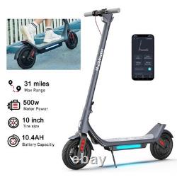 Electric Scooter Adult 500W Range 10? Tire E-Scooter 31 Miles 25km/h Speed & APP