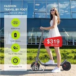 Electric Scooter Adult 500W Range 10? Tire E-Scooter 31 Miles 25km/h Speed & APP